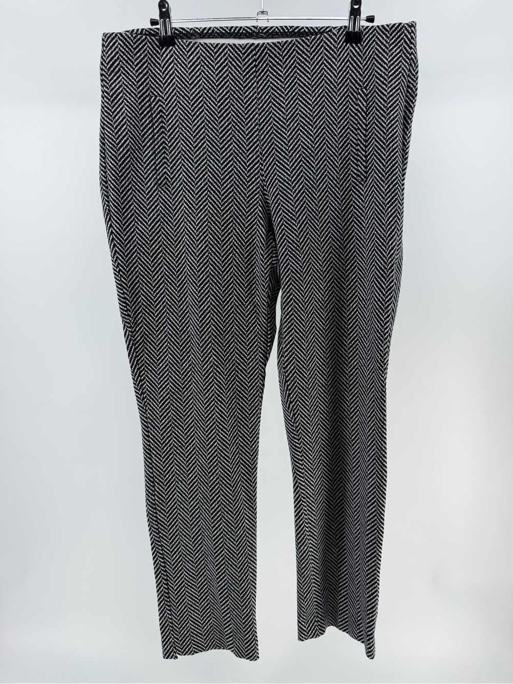 Chico's Herringbone Stretch Ponte Knit Ankle Pants, Women's Medium/10 (1.5)